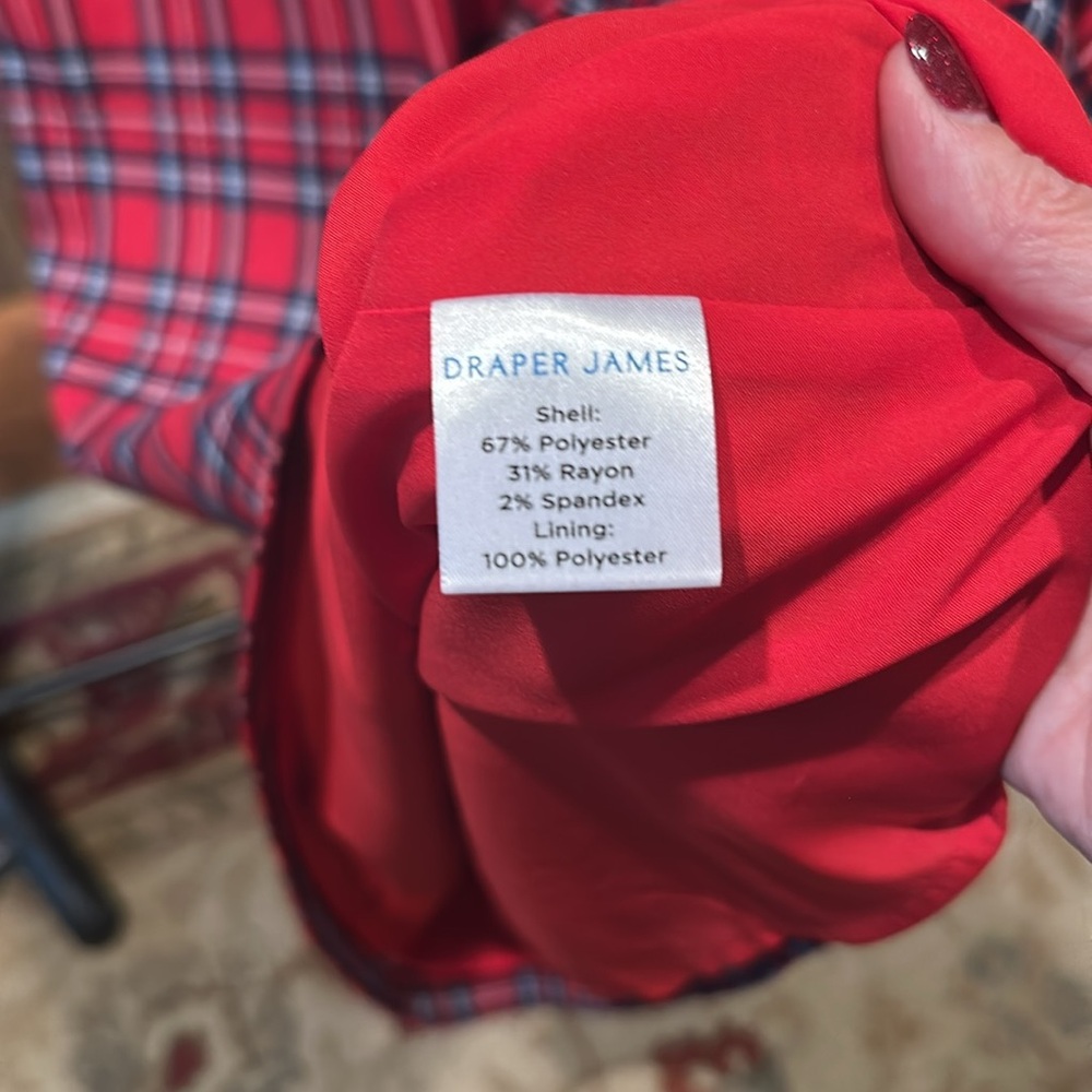 Draper James red tartan shift dress. Perfect for the holidays. - Picture 5 of 5